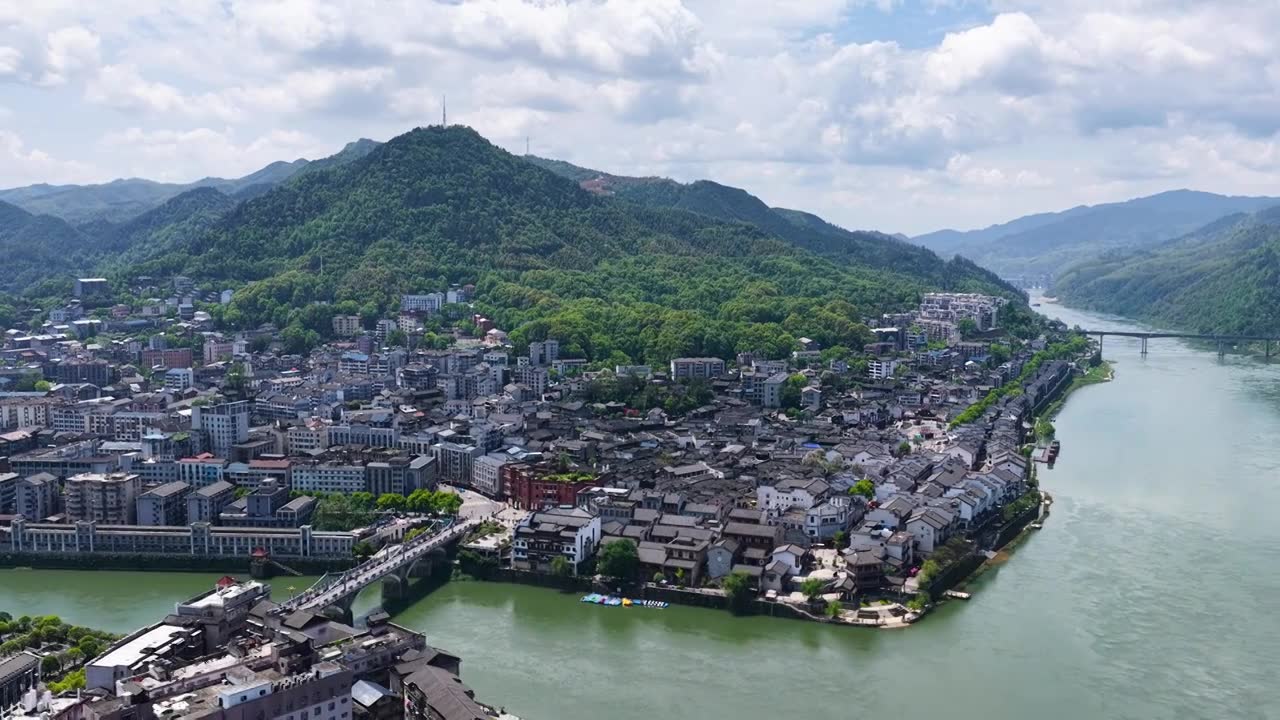 4K怀化市洪江区洪江古商城视频素材画面1