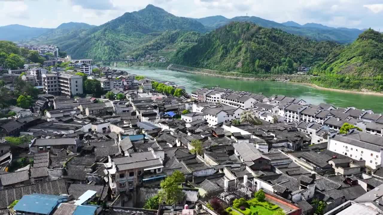 4K怀化市洪江区洪江古商城视频素材画面1
