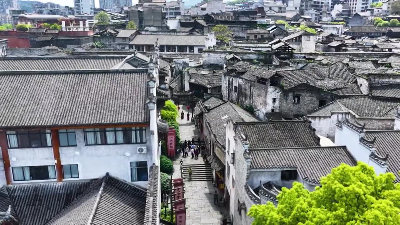 4K怀化市洪江区洪江古商城视频素材画面3
