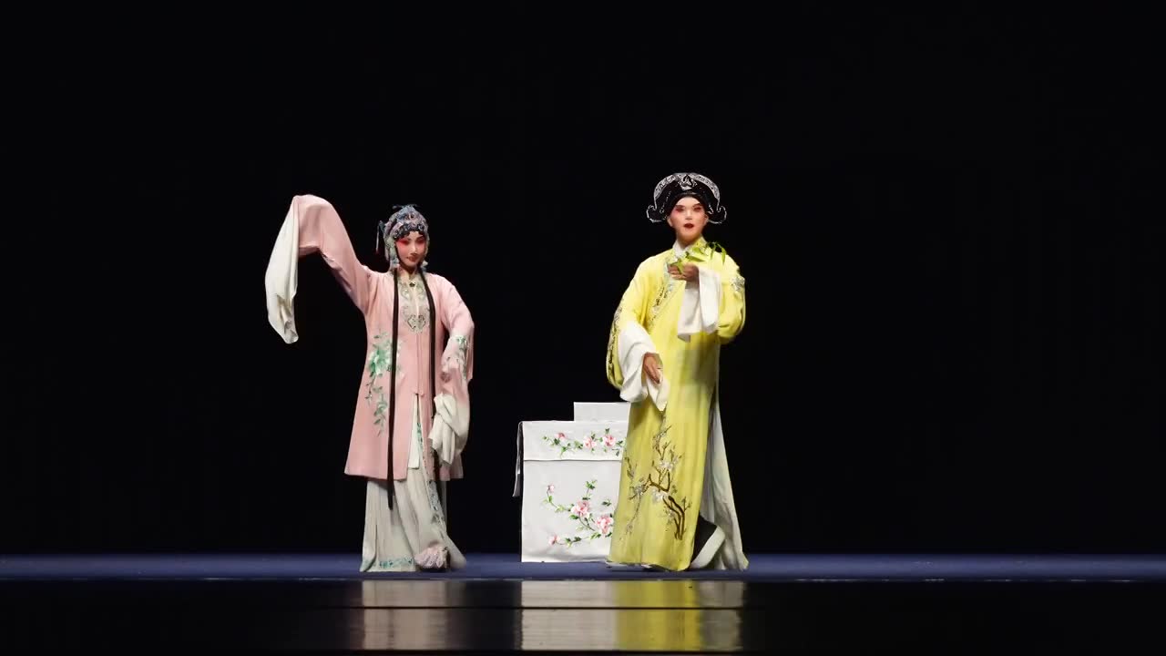 汤显祖临川四梦牡丹亭剧本的昆剧舞台表演视频素材画面1
