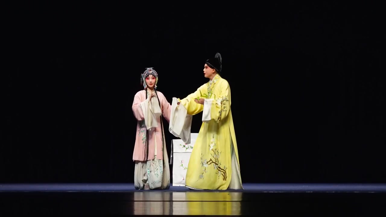 汤显祖临川四梦牡丹亭剧本的昆剧舞台表演视频素材画面3