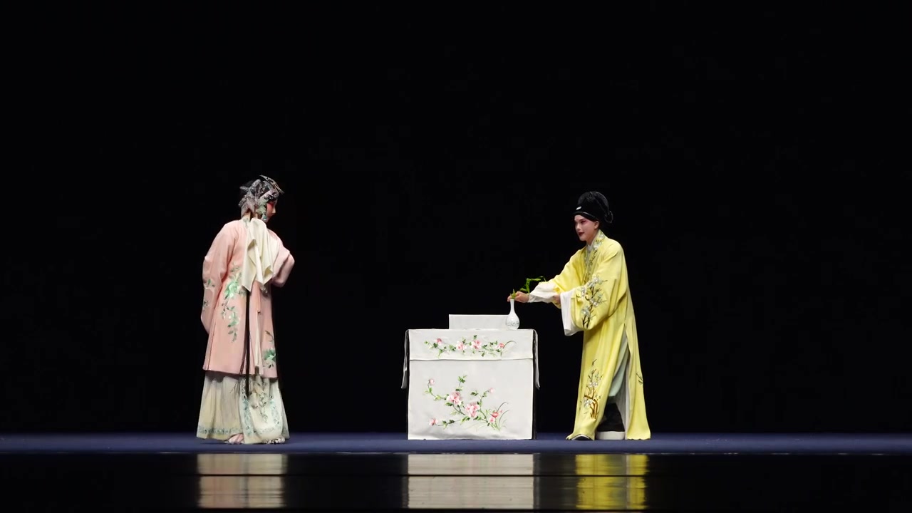 汤显祖临川四梦牡丹亭剧本的昆剧舞台表演视频素材画面3