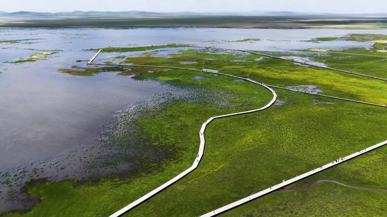 若尔盖花湖风光，四川阿坝视频素材画面4
