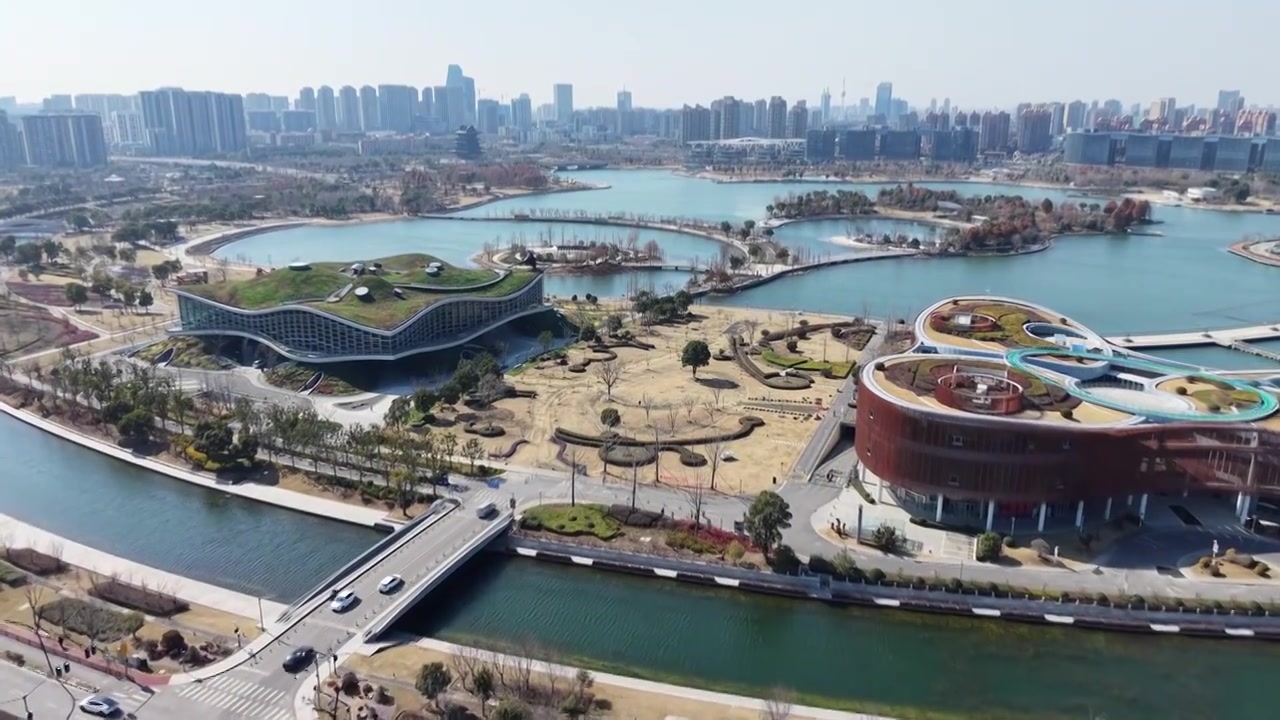 上海奉贤上海之鱼（金海湖）风光视频素材画面3