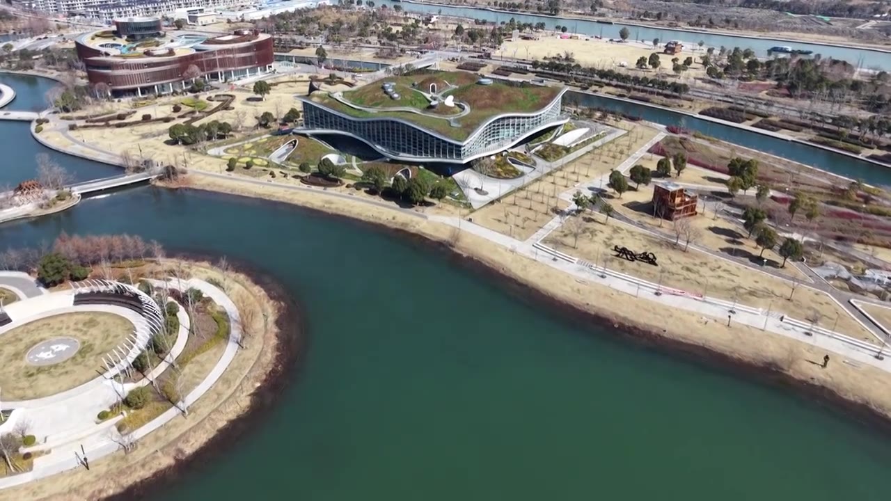 上海奉贤上海之鱼（金海湖）风光视频素材画面4