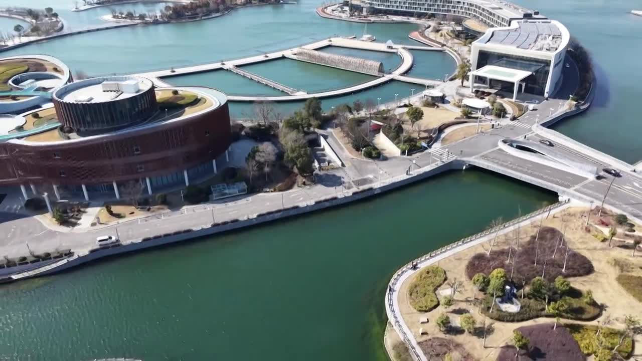 上海奉贤上海之鱼（金海湖）风光视频素材画面1