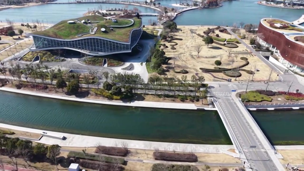上海奉贤上海之鱼（金海湖）风光视频素材画面4