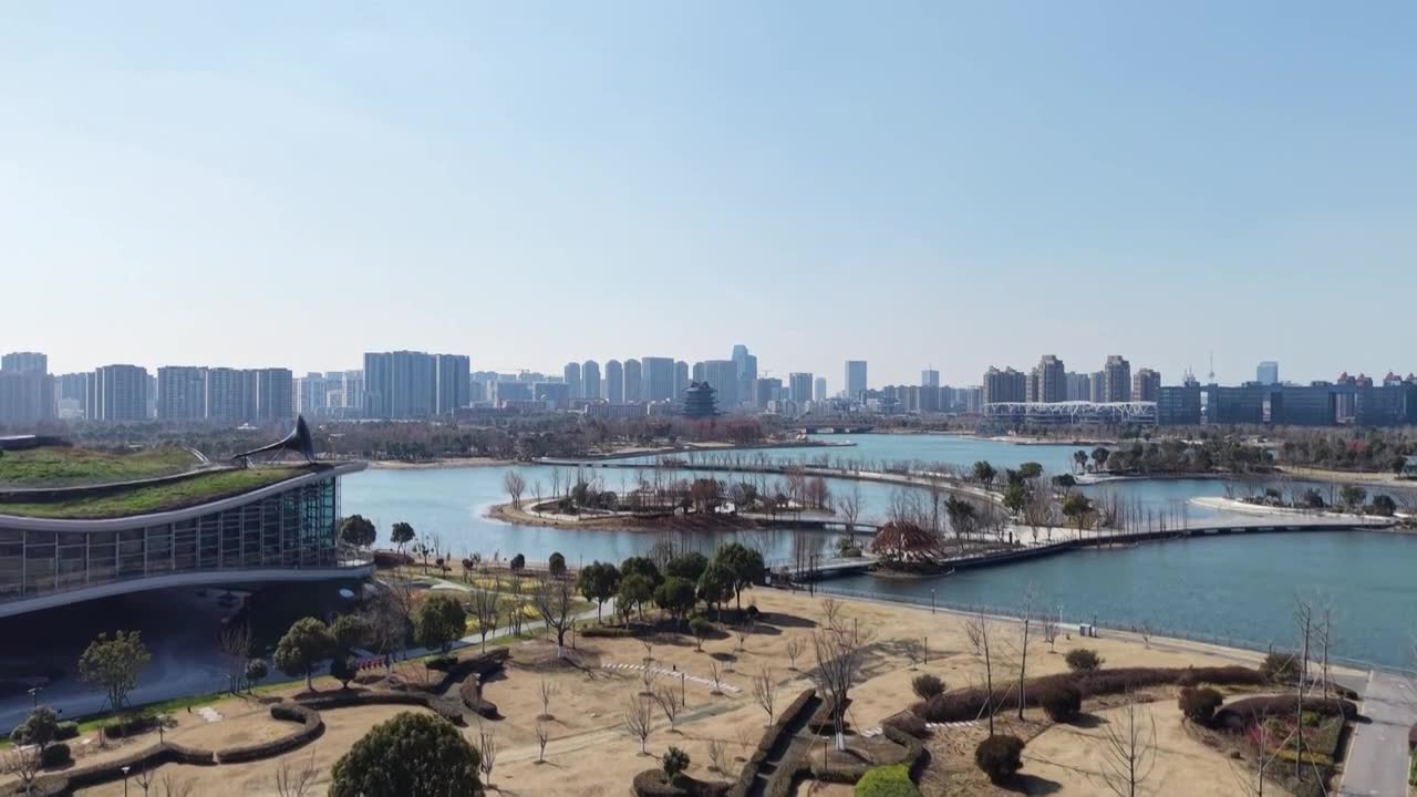 上海奉贤上海之鱼（金海湖）风光视频素材画面1