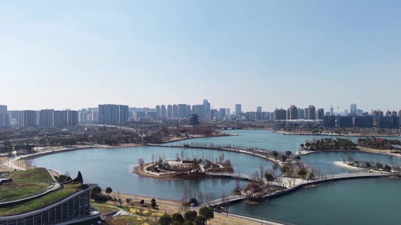 上海奉贤上海之鱼（金海湖）风光视频素材画面3