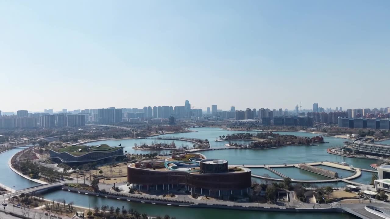 上海奉贤上海之鱼（金海湖）风光视频素材画面1