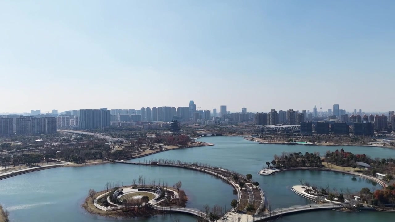 上海奉贤上海之鱼（金海湖）风光视频素材画面3