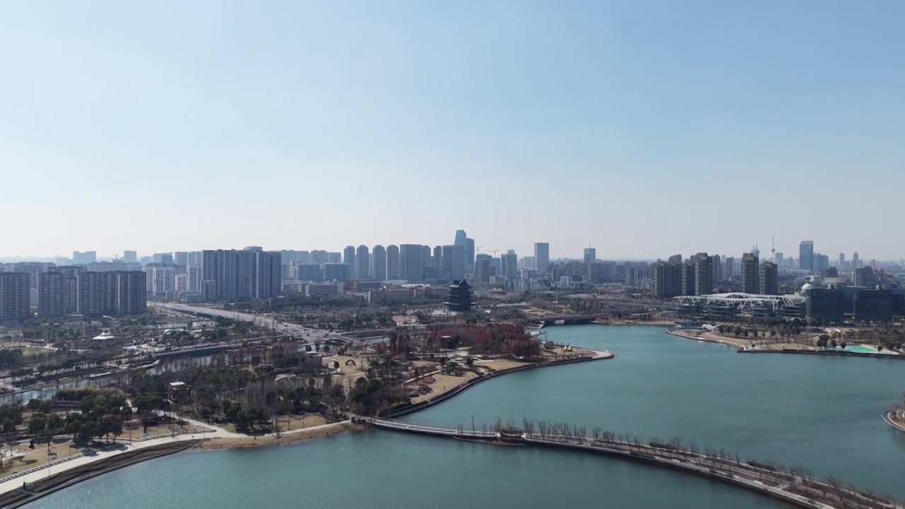 上海奉贤上海之鱼（金海湖）风光视频素材画面4