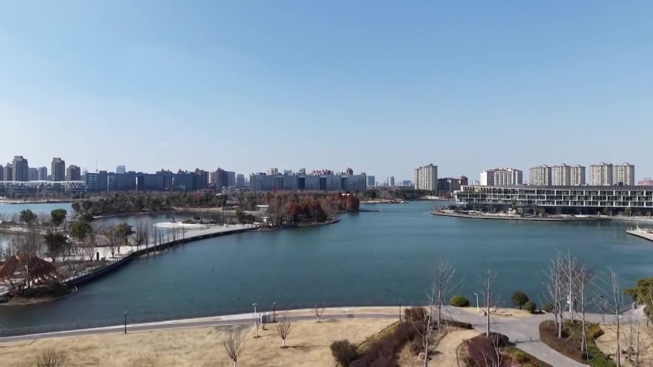 上海奉贤上海之鱼（金海湖）风光视频素材画面1