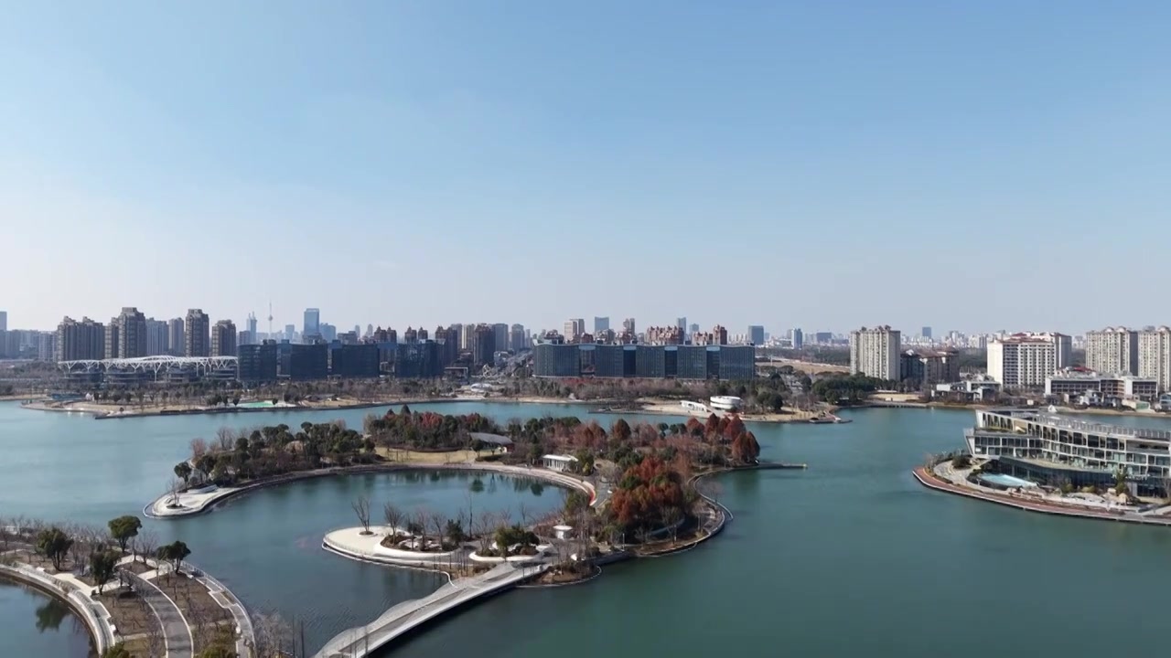 上海奉贤上海之鱼（金海湖）风光视频素材画面4