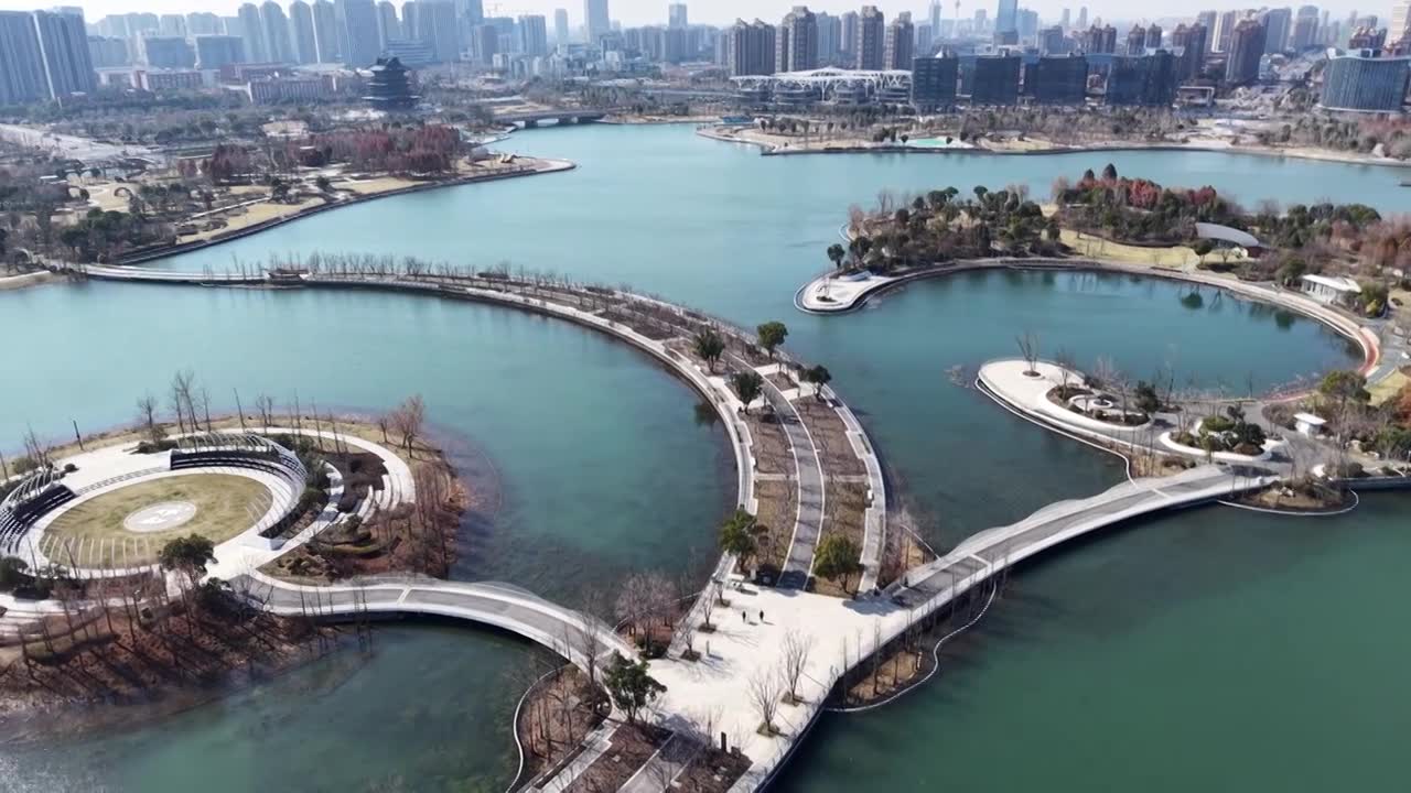 上海奉贤上海之鱼（金海湖）风光视频素材画面1
