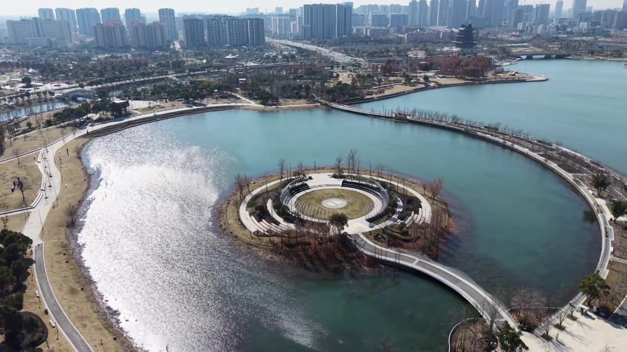 上海奉贤上海之鱼（金海湖）风光视频素材画面4