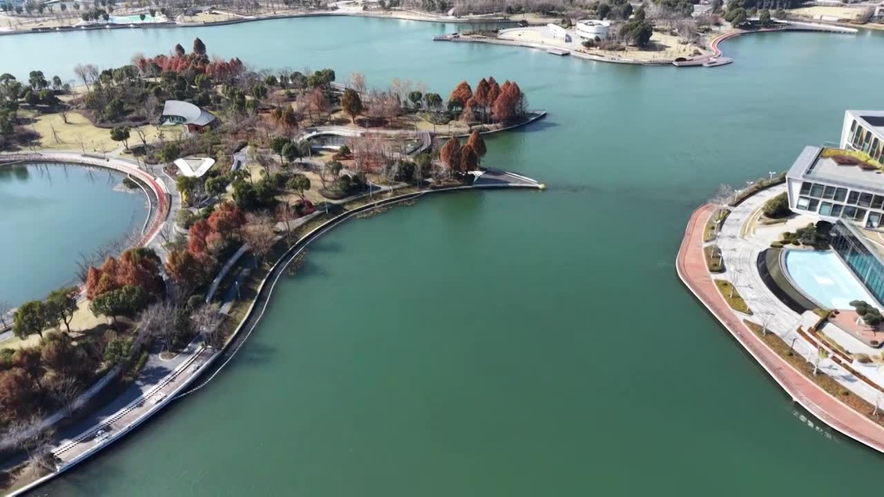 上海奉贤上海之鱼（金海湖）风光视频素材画面1