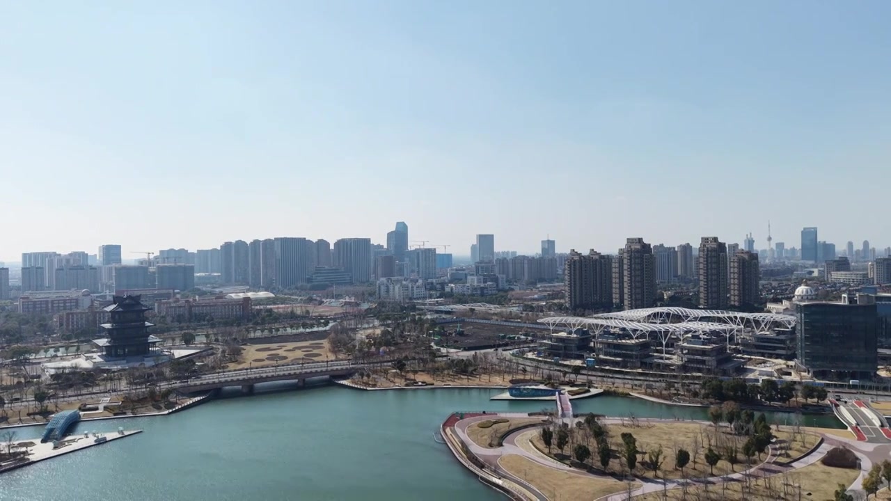 上海奉贤上海之鱼（金海湖）风光视频素材画面3