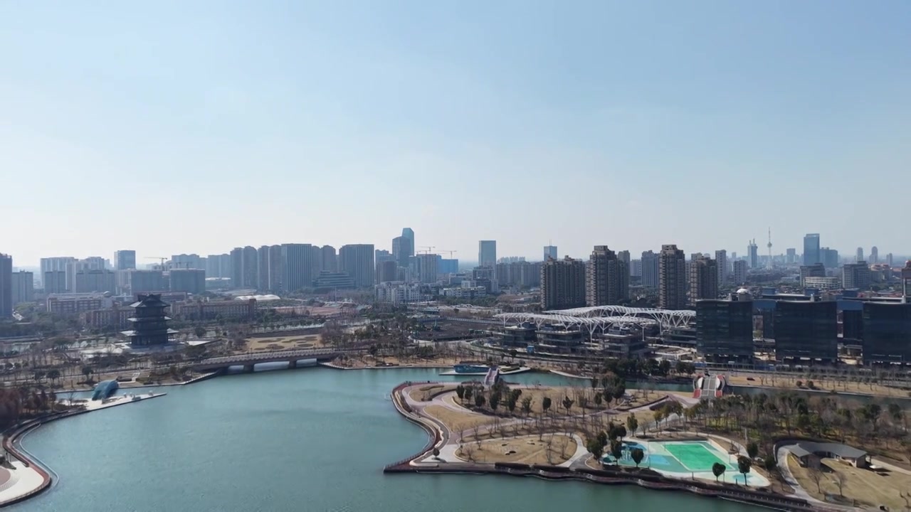 上海奉贤上海之鱼（金海湖）风光视频素材画面4