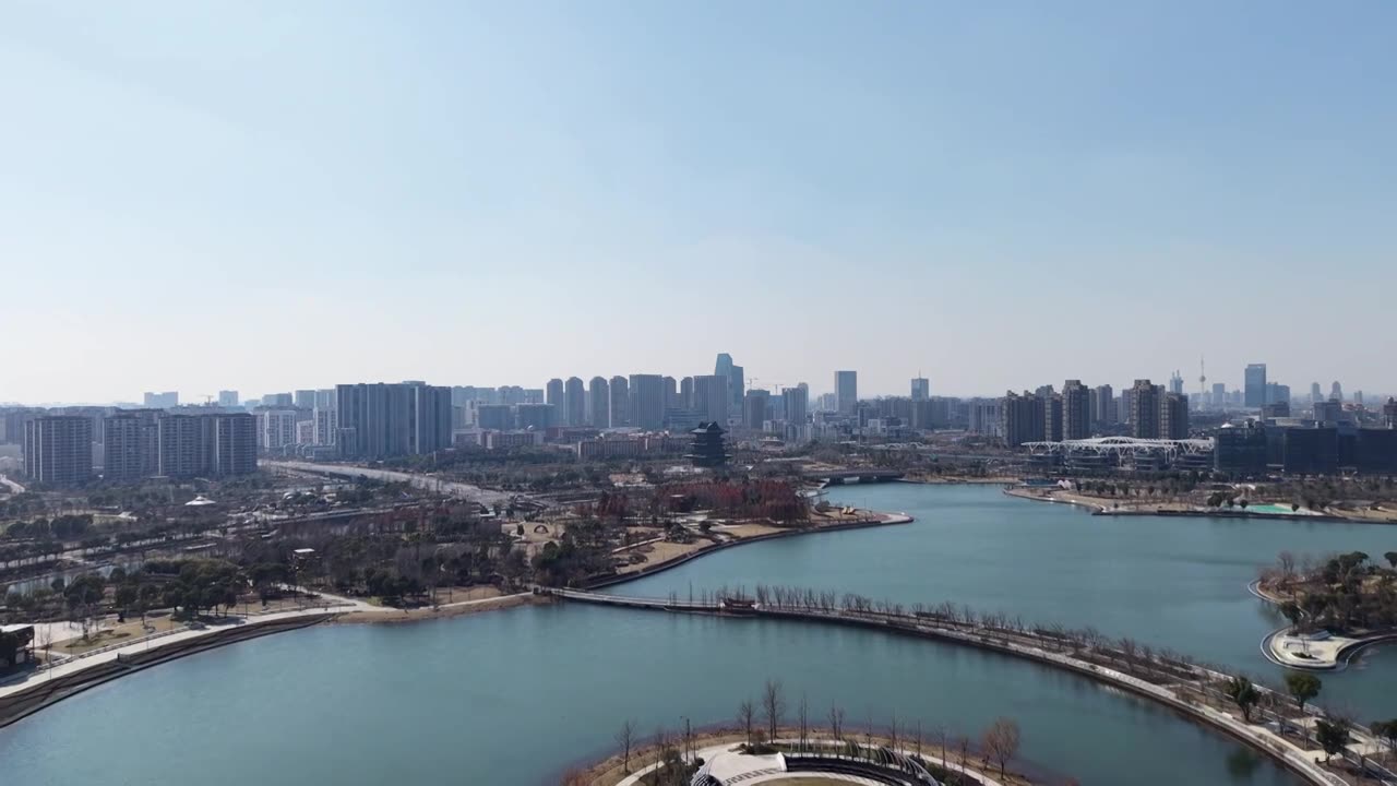 上海奉贤上海之鱼（金海湖）风光视频素材画面1