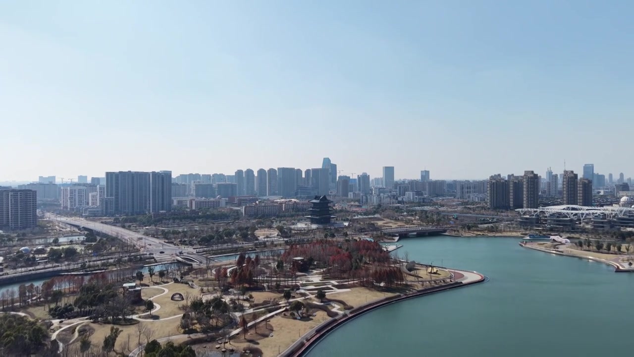 上海奉贤上海之鱼（金海湖）风光视频素材画面3