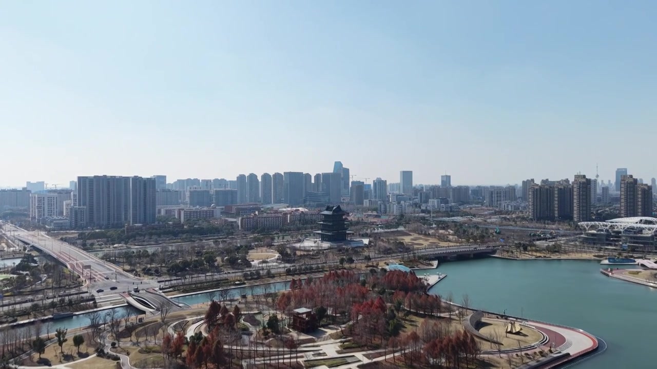 上海奉贤上海之鱼（金海湖）风光视频素材画面4