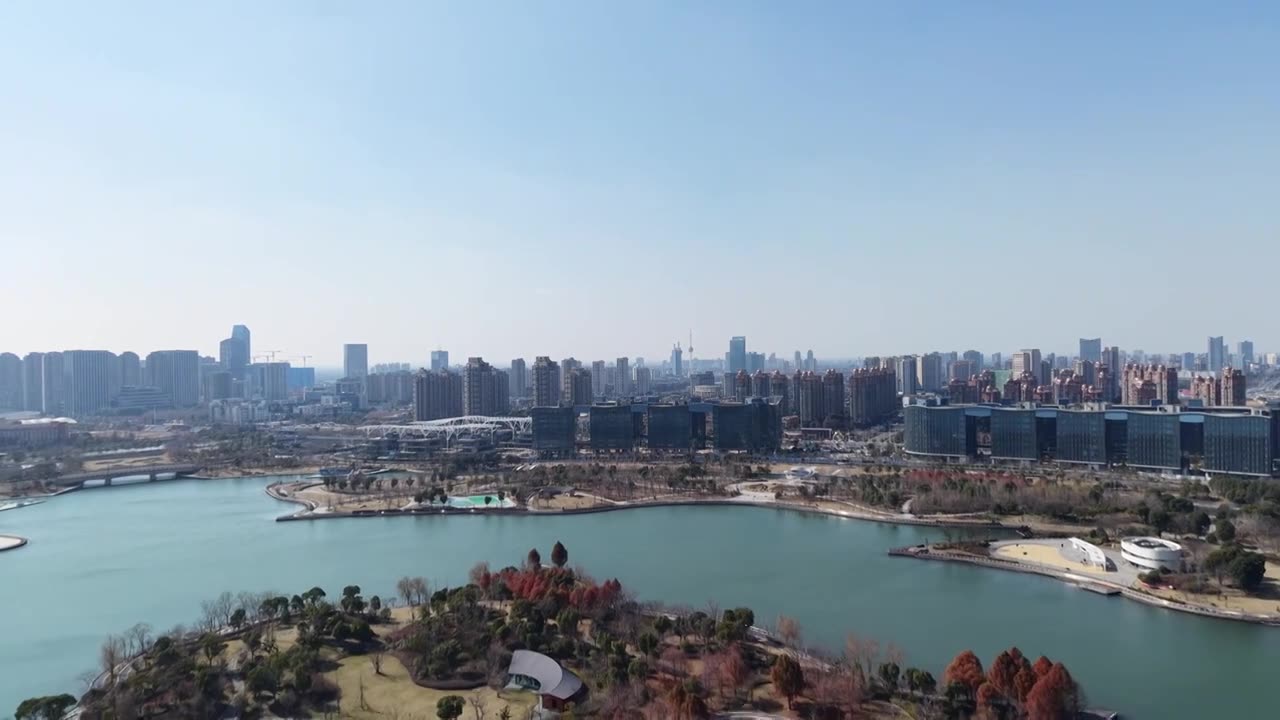 上海奉贤上海之鱼（金海湖）风光视频素材画面1