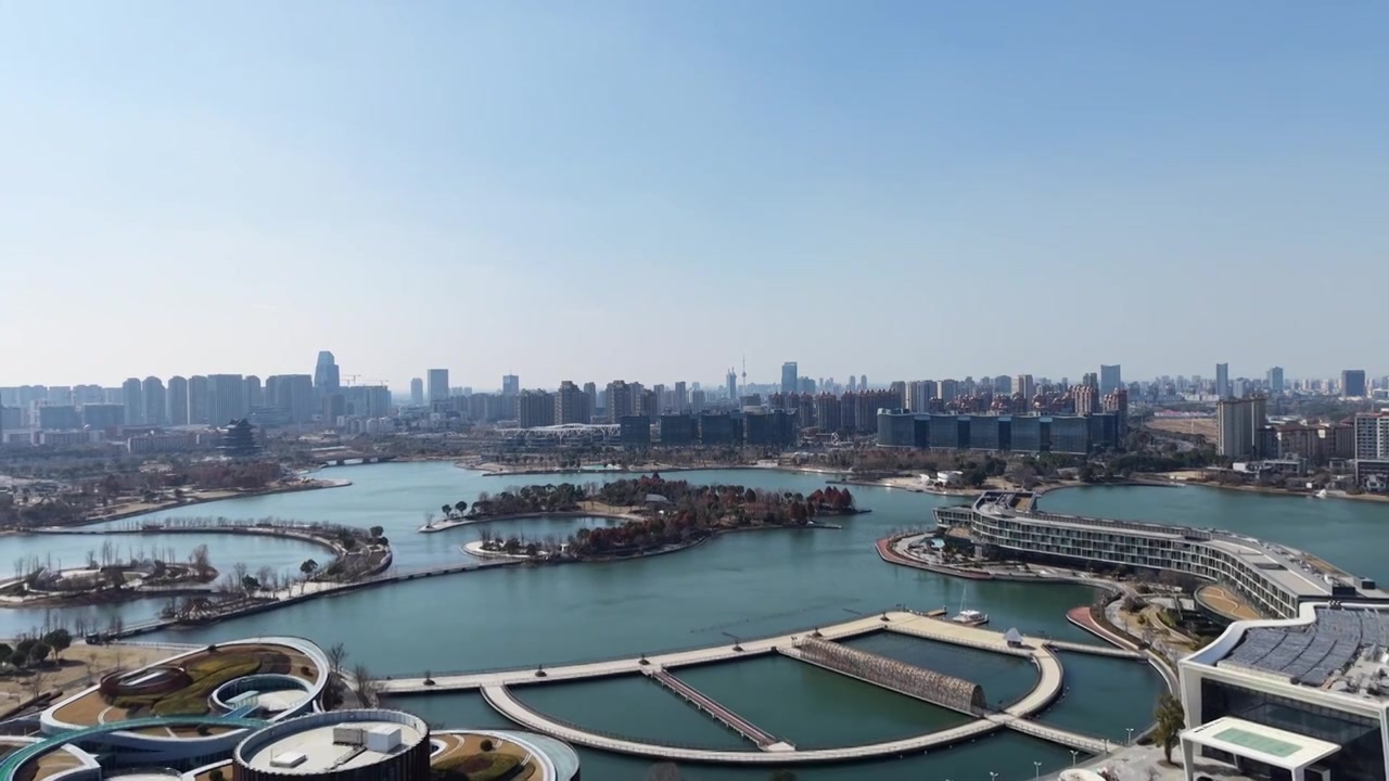 上海奉贤上海之鱼（金海湖）风光视频素材画面4