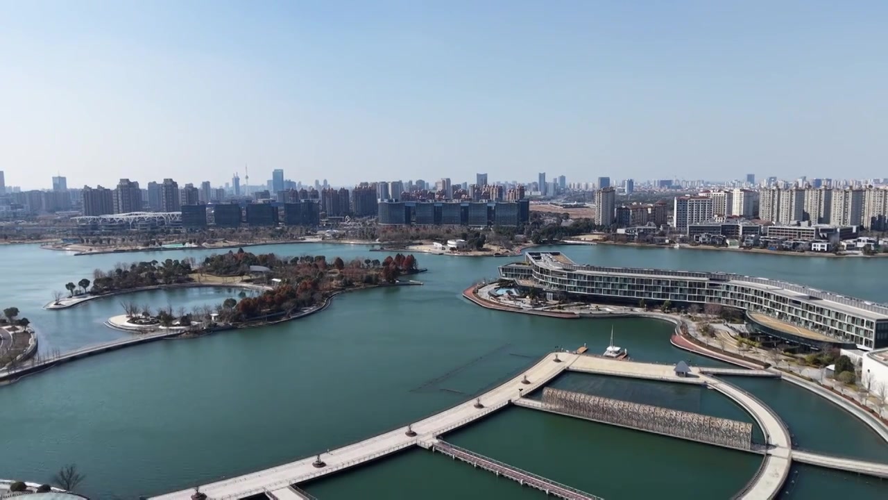上海奉贤上海之鱼（金海湖）风光视频素材画面3