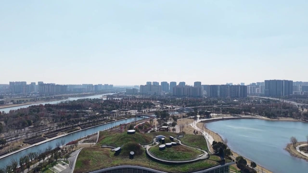 上海奉贤上海之鱼（金海湖）风光视频素材画面3