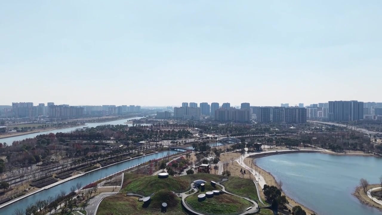 上海奉贤上海之鱼（金海湖）风光视频素材画面4
