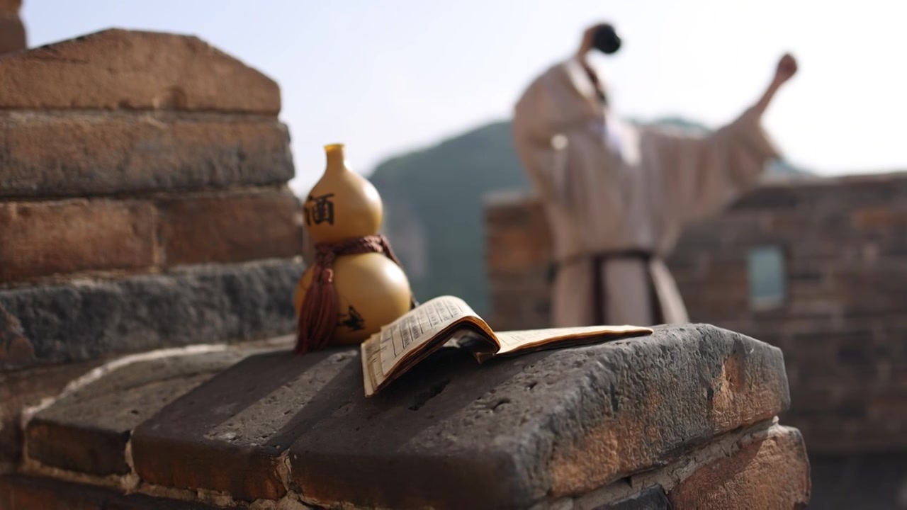 古代浪漫主义诗人对酒当歌视频素材画面3