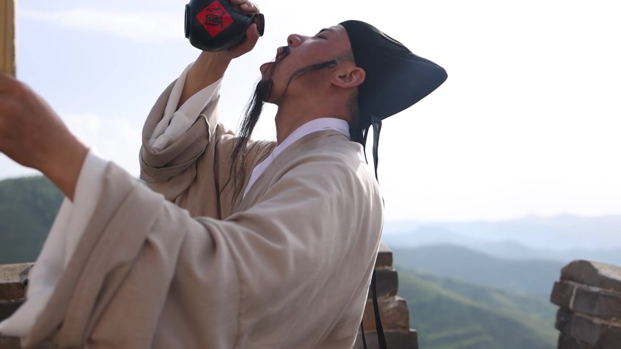 古代浪漫主义诗人对酒当歌视频素材画面4