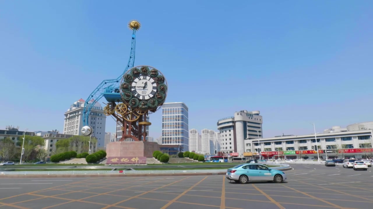 天津世纪钟广场城市风光视频素材画面4