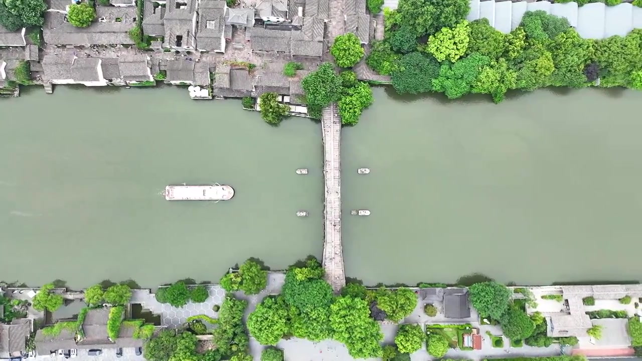 杭州京杭大运河拱宸桥视频素材画面4