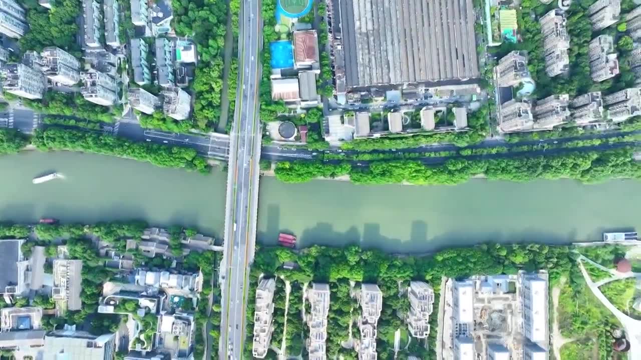 杭州京杭大运河拱宸桥视频素材画面1