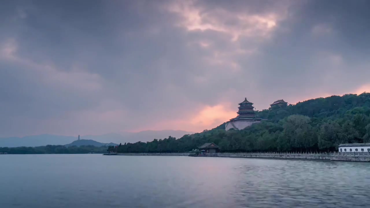 颐和园晚霞视频素材画面3