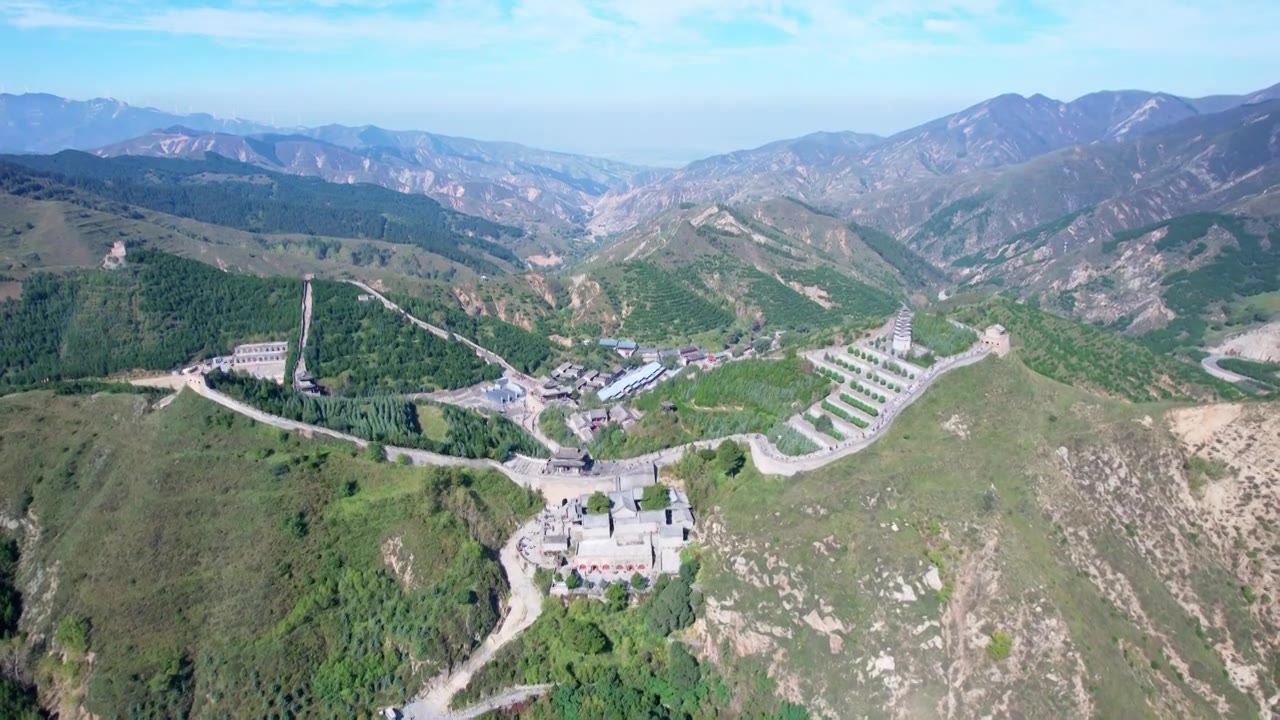 4K山西省忻州市关隘雁门关航拍视频素材画面4
