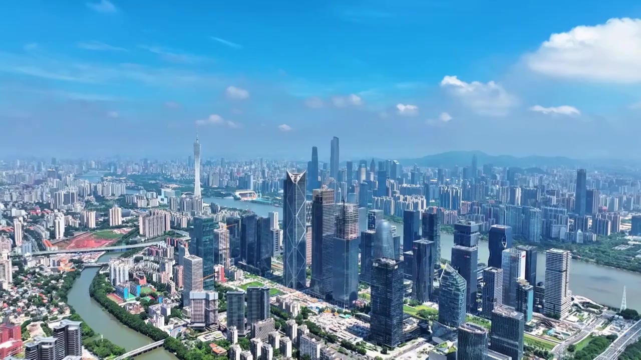 广州天际线航拍视频素材画面4