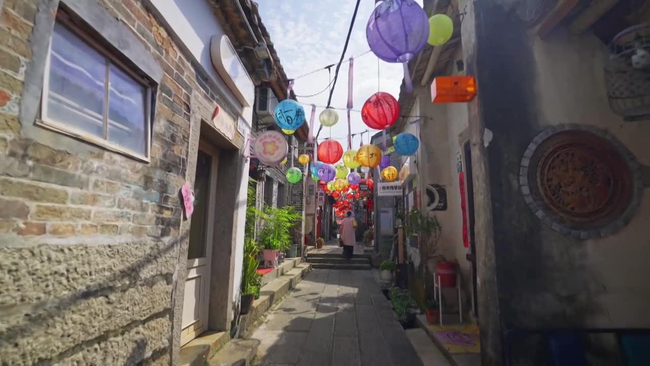 深圳大鹏古城老巷子视频素材画面1
