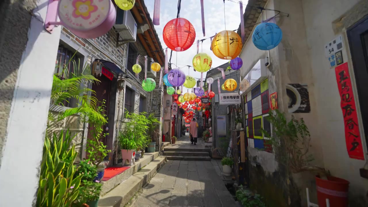 深圳大鹏古城老巷子视频素材画面3