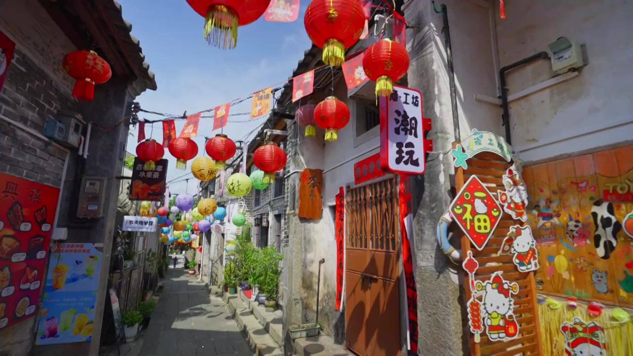 深圳大鹏古城老巷子视频素材画面3