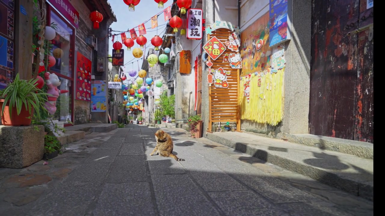 深圳大鹏古城老巷子视频素材画面3