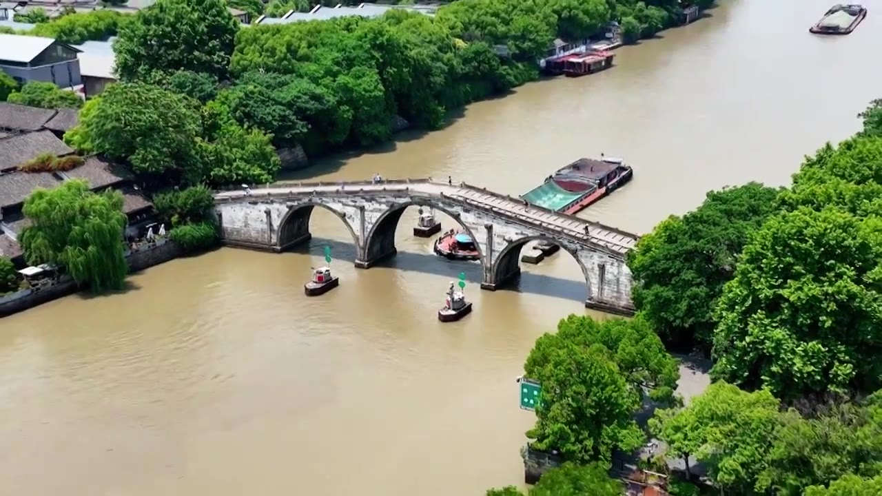 拱宸桥航拍视频素材画面4