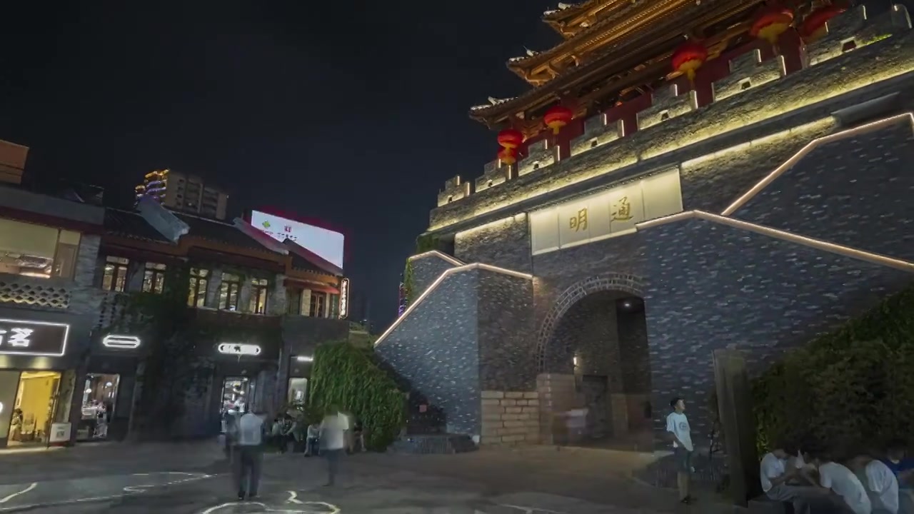 广西南宁中山路步行街美食街骑楼老街视频素材画面3