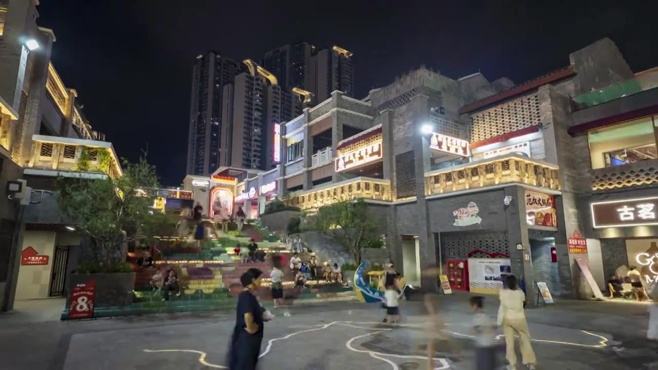 广西南宁中山路步行街美食街骑楼老街视频素材画面4