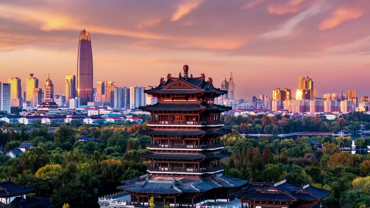 济南市地标延时视频素材画面1