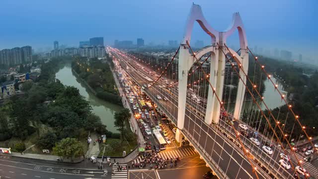 四川省成都双楠立交桥夜景视频素材