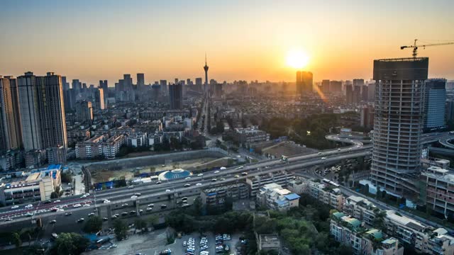 成都市东郊夜景视频素材