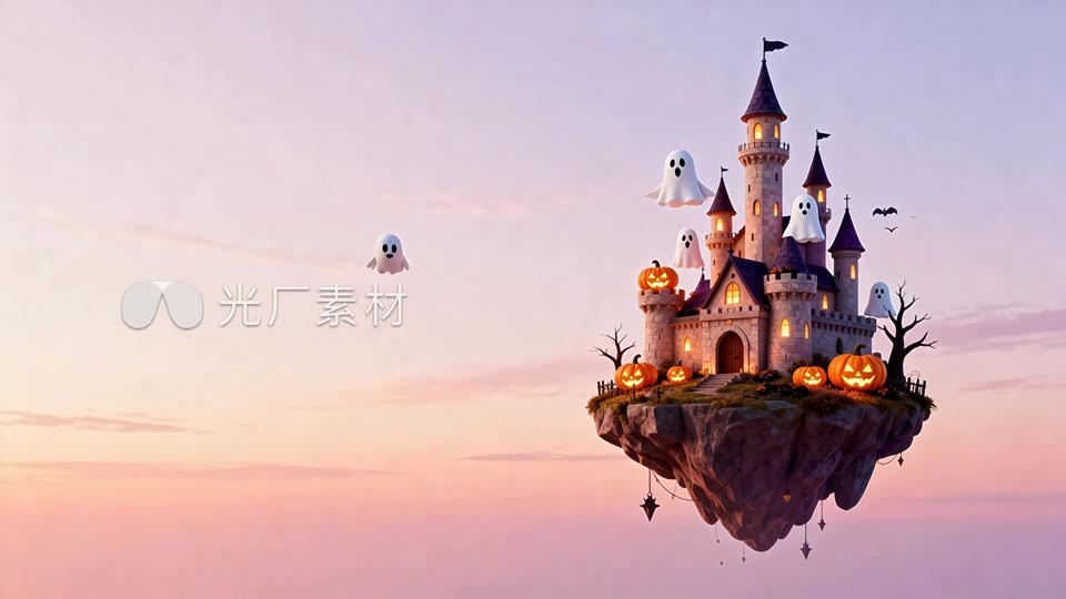 万圣节悬浮城堡动画视频购买